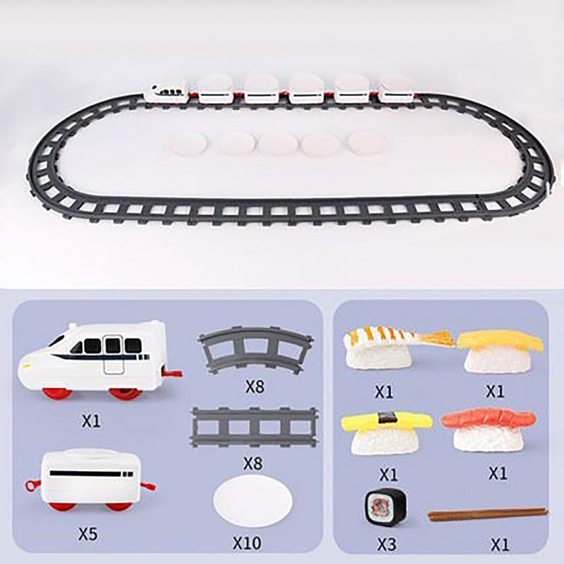 Rotating Battery Operated Train Set For Party Sushi Display Table Swing Plate Montessori Toys For Boys Girls Xmas Party Gifts