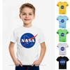 Классическая детская футболка НАСА с изображением космонавта и стильным дизайном с круглым вырезом