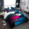 Комплект постельного белья с 3D-геометрическим принтом, стереоскопический цветной прямоугольник размера King Queen, пододеяльник с наволочкой для подростков