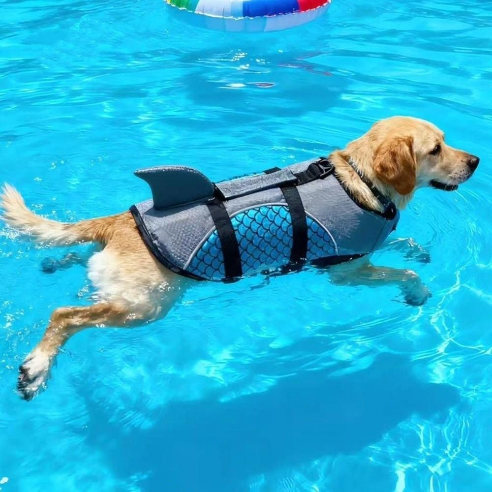 Shiny Scales Dog Life Jacket Strong Buoyancy Puppy Safety Vests Dog Swimming Suit Pet Safety