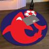 Red Shark Soccer Circular Area Rug Football Mascot Round Floor Carpet Gaming Chair Living Room Bedroom Decor Mat