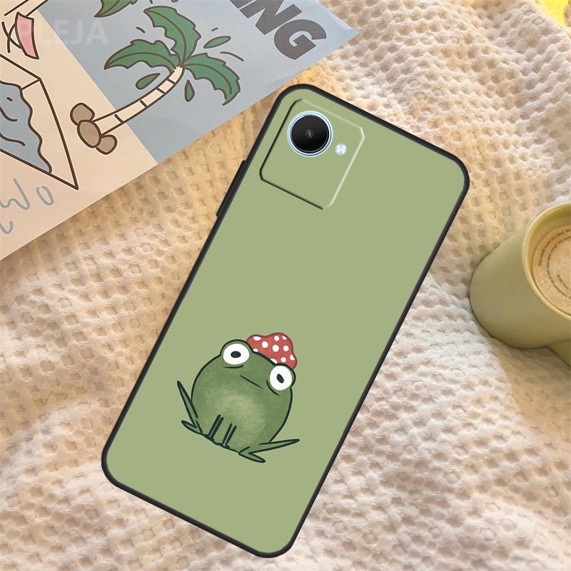 Милый Чехол Лягушка Гриб Для Realme C71 C75 C61 C53 C55 C33 C63 C51 C65 C67 11 12 13 14 Pro Plus GT6 GT7 15 Pro