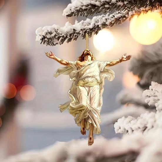 2D Акриловое украшение Иисус Христос Подвесной декор на зеркало заднего вида автомобиля Религиозный подарок для христиан Ретро Аксессуары для веры