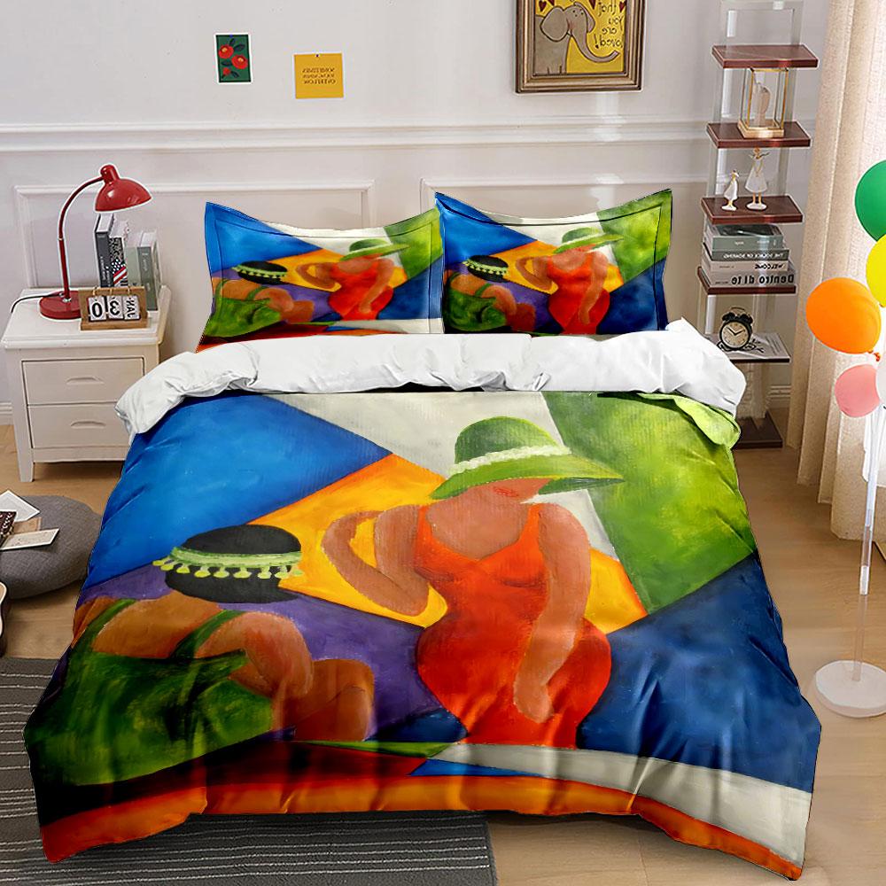 Women in colorful hats. Bedding sets Duvet cover sets Duvet covers Pillowcases(1*Duvet Cover 2*Pillowcases without duvet insert)