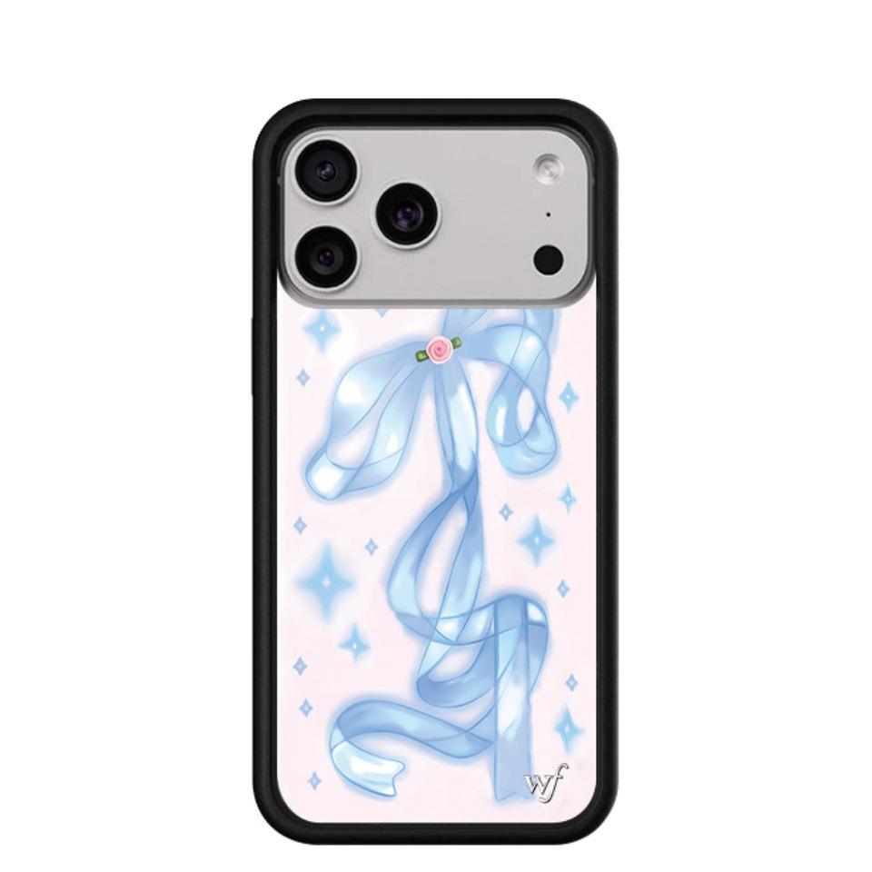 Джинсовый чехол WildFlow Blue для iPhone 17/16 Pro Max/15 Plus - Защитная крышка