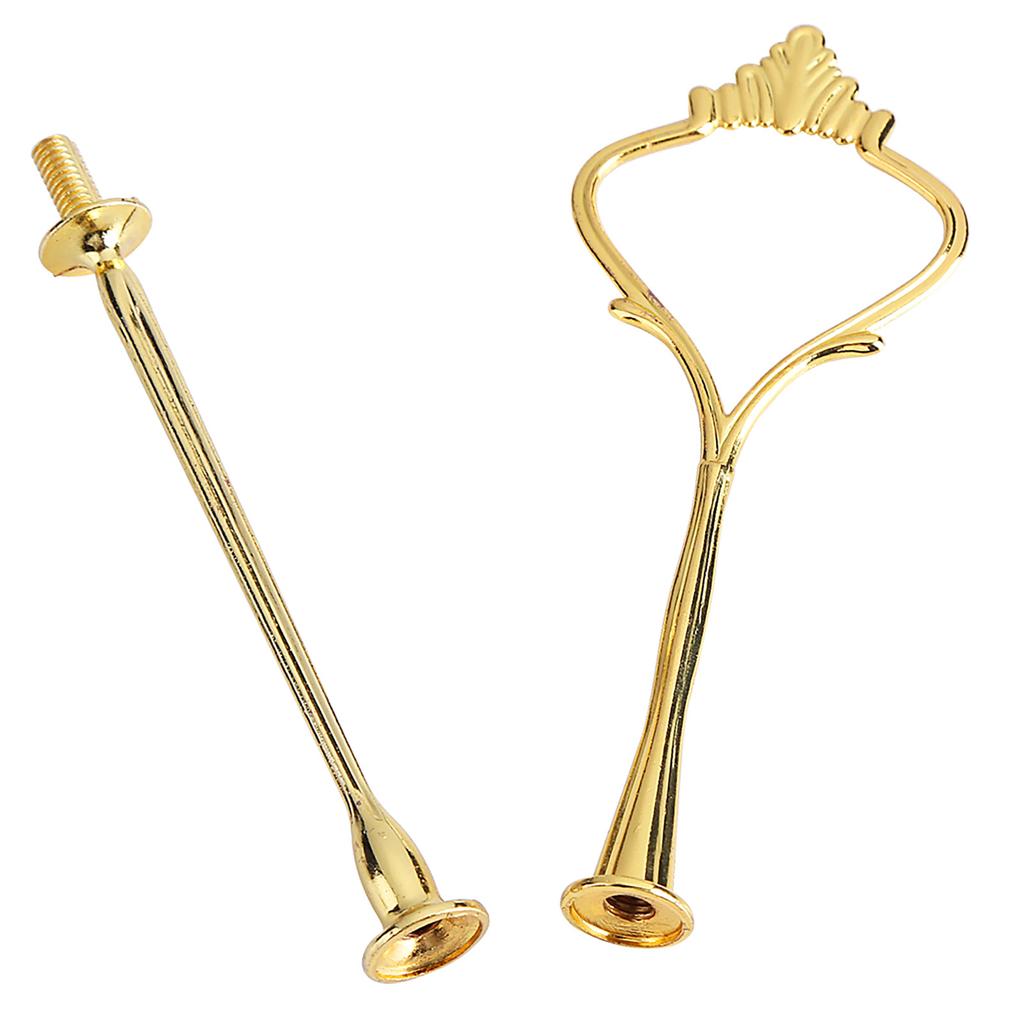 Многоярусная подставка для торта, ручка, тарелка для фруктов, крепеж, держатель(2-х уровневая золотая корона)