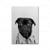 Модный черно-белый постер с собакой, забавное животное, холст, картина, украшение, скандинавские настенные художественные фотографии, принт для гостиной, домашний декор