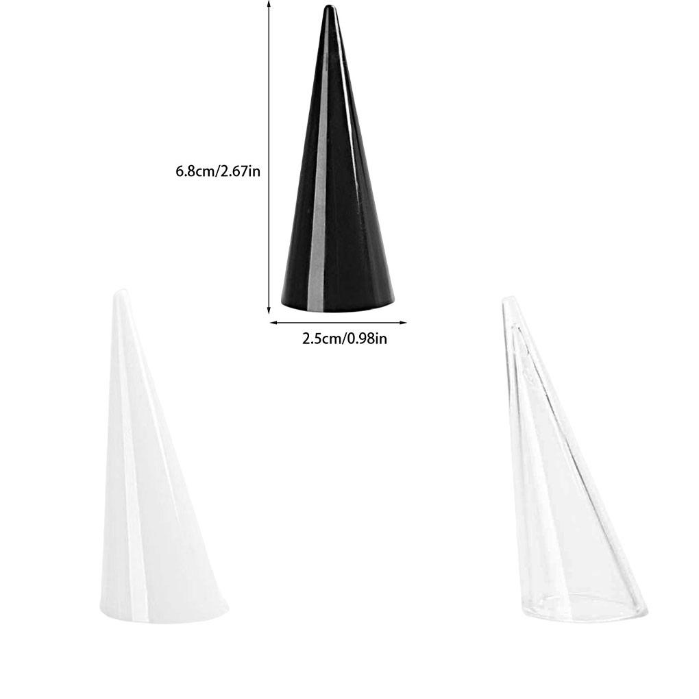 Fashion Fingertip Cone Display Storage Decorative Stand Acrylic Jewelry Organizer Showcase Home Store Countertop