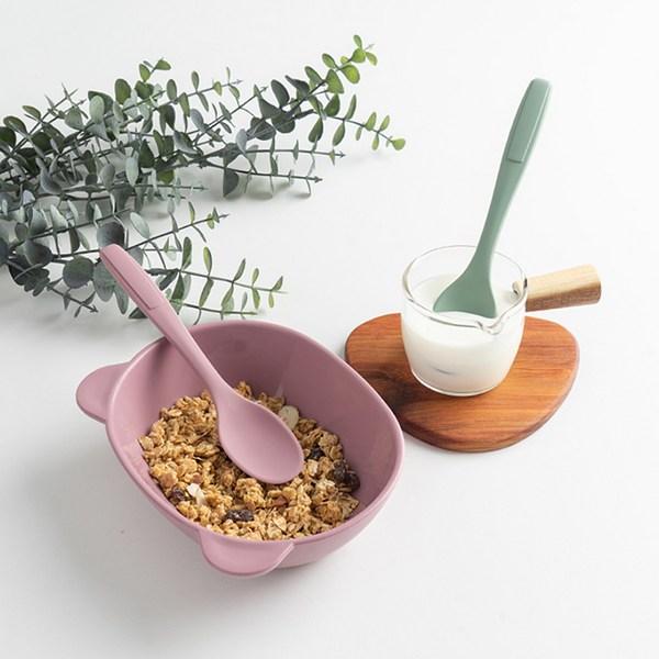Silgarden Yogurt Spoon, Pink, 1 Piece, Korean Popular Tableware