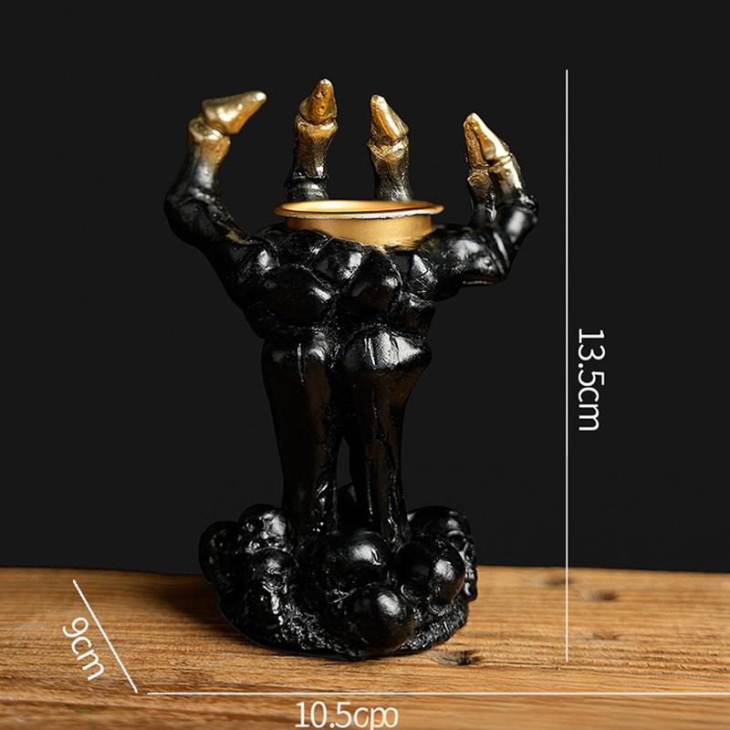 Хэллоуин Череп Рука Подсвечник Подсвечник Украшения Смола Череп Хэллоуин Настольный Декор Веранды Подарки Декор Для Стола