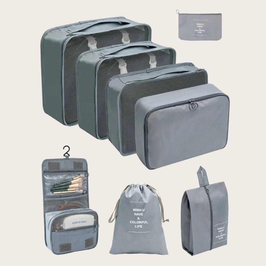 8 шт. Дорожная сумка для хранения Чемодан для хранения Багаж Одежда Сортировочный органайзер Набор Портативный гардероб Багаж Одежда Обувной мешочек