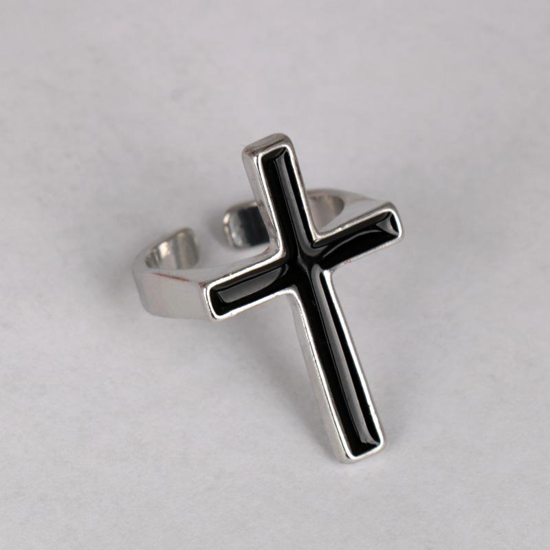 Cross Drip Oil Opening Adjustable Simple Japanese and Korean Trendy Pinky Tail Ring Gift Ring