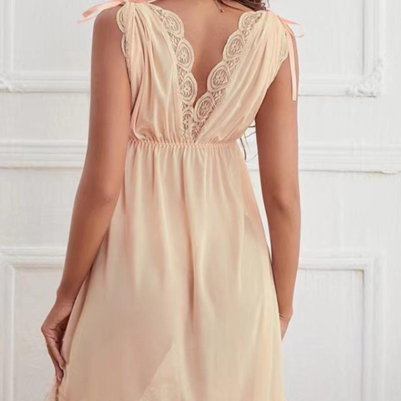 Нижнее белье Добавить сексуальный глубокий V-образный вырез ночная рубашка кружева горячая соблазнительная сексуальная пижама женская большая грудь ночная рубашка летнее платье