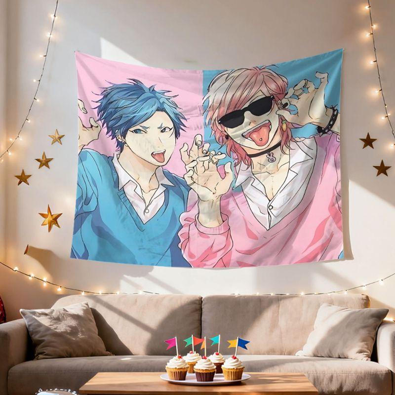 Anime Youth Character Tapestry Cartoon Aesthetic Wall Hanging Bedroom Dorm Home Decoration