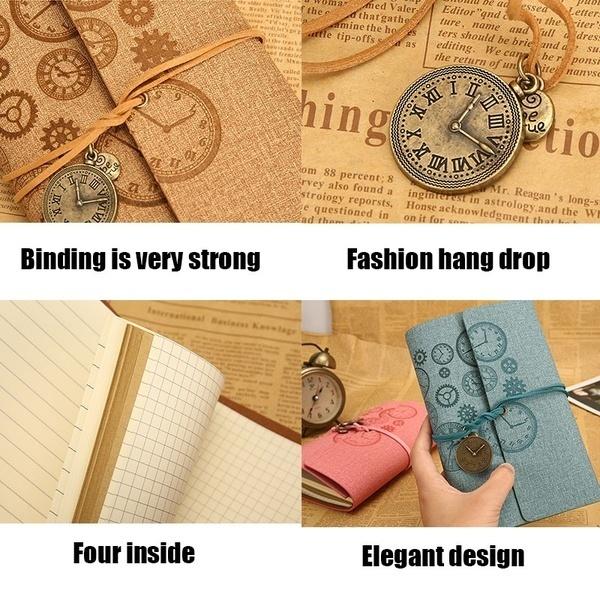 Retro Style Creative Hand Book A6 Spiral Ring Binder Leather Notepad Small Notebook
