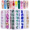 12 Grid Nail Art Diamond Special-Shaped Diamond Flat-Bottomed Rhinestone Ab Nail Art Jewelry Drill Nail Decoration Direct Sales