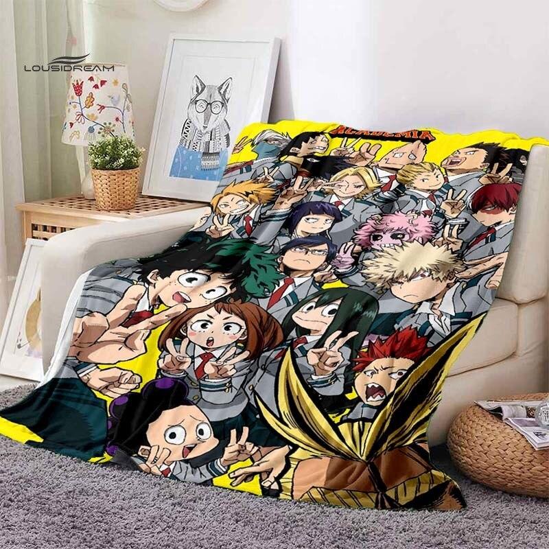 My Hero Academia Movie Design Blankets for Beds Home Travel Adult Flannel Blanket for Couch Bed Living Room Sofa Child Keep Warm
