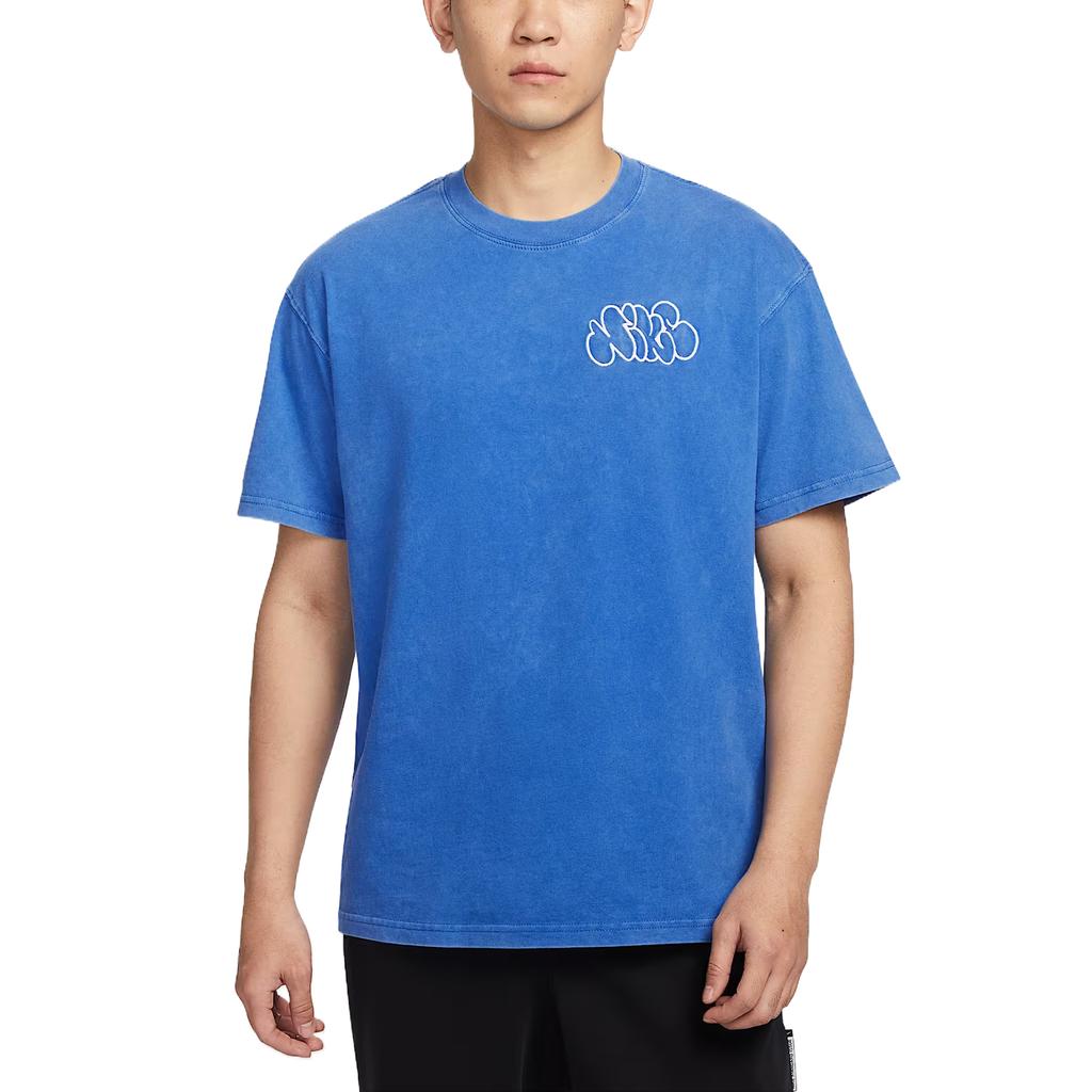 Nike Удобная Модная Минималистичная Универсальная Футболка с Коротким Рукавом Мужские Топы Синий HJ3316480