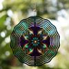 10 Inch Metal Rotating Mandala Wind Chime with 360 Degree Hook Perfect for Garden Balcony Decor No Battery Needed Creative Gift