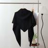 Thick Knit Hooded Triangle Scarf Wool Blend Women Shawl Warmer Solid Neck Collar  Outdoor