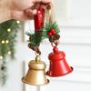 Christmas Bell Hanging Ornaments Rustic Metal Bell Decoration with Artificial Pine