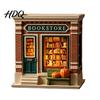 Маленькая полимерная скульптура Ретро книжный магазин Подсвечник Кофейня Стенд или Миниатюрное здание Книга Фигурка Подарок для влюбленных