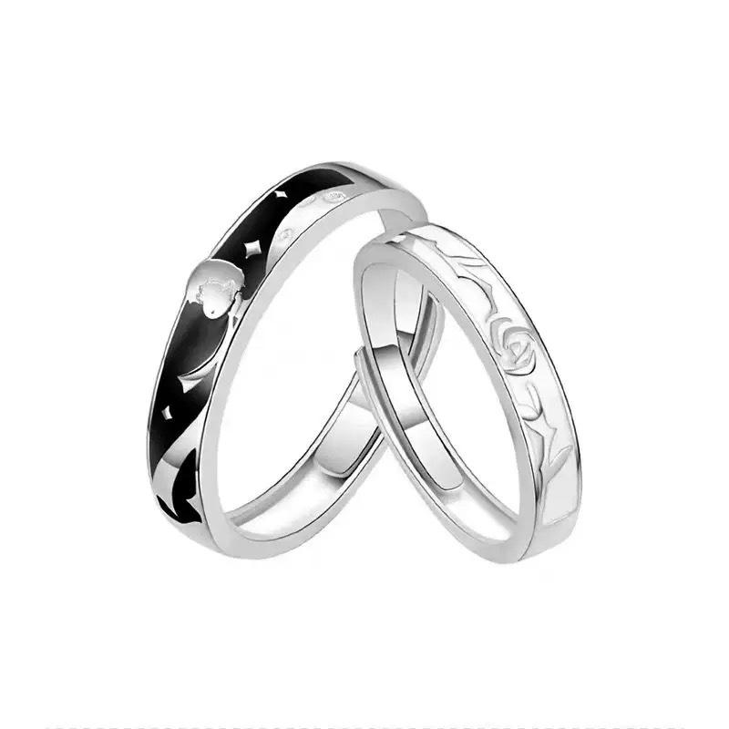 Открытые парные кольца «Маленький принц» и Роза - Простой модный стиль для пар