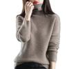 Зимний женский пуловер с высоким воротом, утолщенный свитер, свободная вязка, шерстяная основа