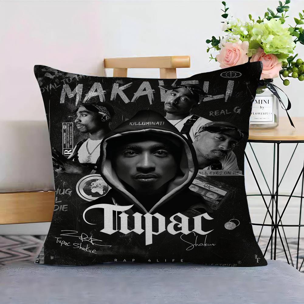 Hip Hop Singer T-Tupac Pillow Gifts Home Office Furnishings Bedroom Sofa Car Cushion Cover Case 45X45Cm