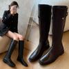 Designer Women Knee High Boots Fashion Large Cylinder Circumference Shoes Autumn Winter Low Heel Ladies Knight Long Booties