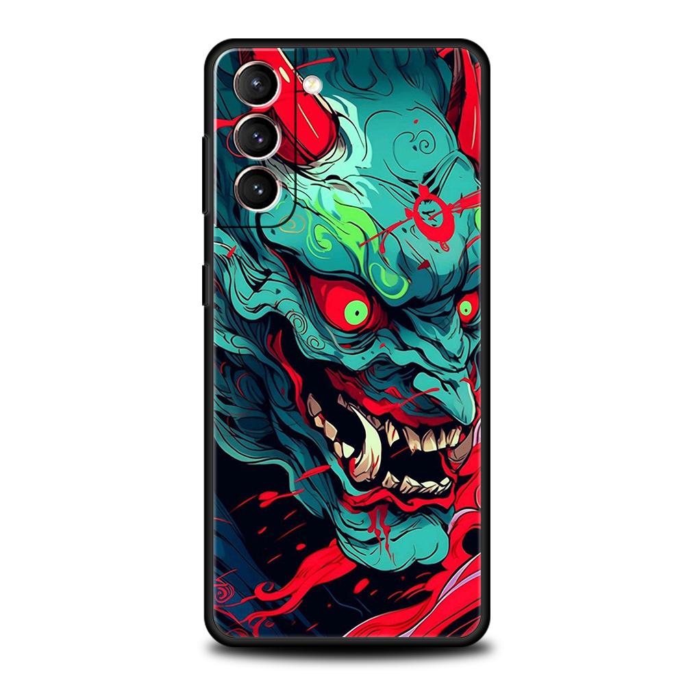Чехол для телефона Japan Samurai Oni Mask для Samsung Galaxy S24 S23 S22 S20 S21 FE Ultra S10 S10E S9 S8 Plus 5G Силиконовый чехол Capas