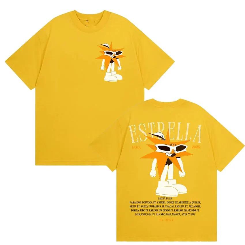 Rapper MORA Tour 2025 Merch T Shirt Men's Women Vintage High Quality Fashion T-shirts Hip Hop High Quality Short Sleeves Casual