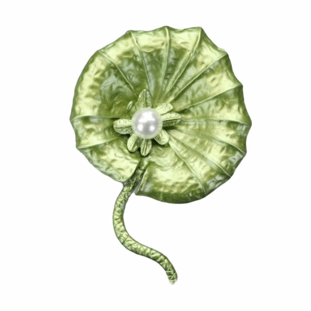 Vintage Leaf Brooch Handmade Pearl Brooch Nature Theme Plant Brooch Collar Accessories