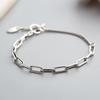 Vintage 925 Sterling Silver Fashion Geometric Pendant Charm Korean Punk Bracelet &Bangle Wedding Jewelry For Women Sl091
