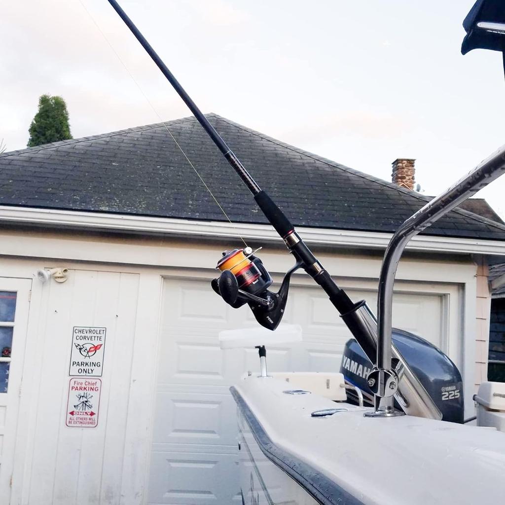 Amarine-made Stainless Steel Boat Rod Holder, Clamp-On Rod Holder, Set of 4, Adjustable Angle, Includes Hex Wrench (22-25mm / 7/8-1 Inch, 4 Pieces)