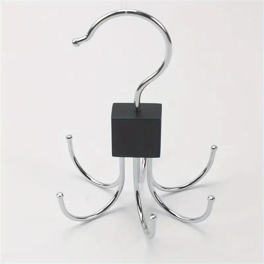 Вращающаяся на 360° вешалка для хранения, крючок с несколькими захватами, металлическая вешалка для ремней, деревянный органайзер для бюстгальтеров, галстуков, шарфов, аксессуаров для домашнего шкафа