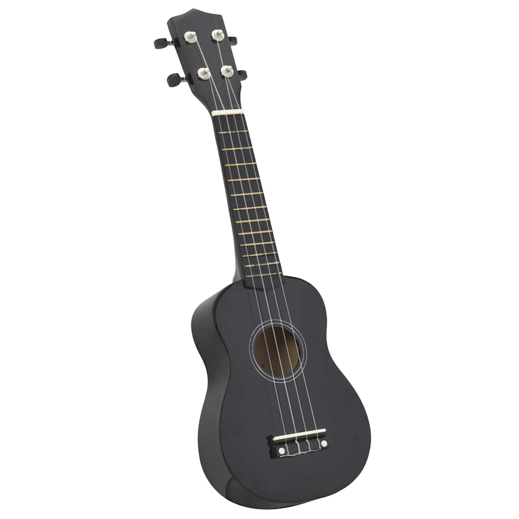 Soprano Ukulele Set with Bag for Kids Black 23