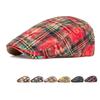 Британский стиль Контрастный цвет Клетчатый берет Женская весенне-летняя Кепка художника Мужская кепка
