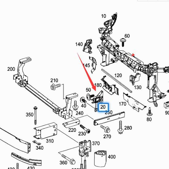 Mercedes-Benz B-Class W246 Bracket Support: Models 2466210134, 2466210234.