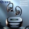 QUEED Noise-cancelling In-ear True Wireless 5.0 Bluetooth Headphones Painless Over-ear Digital Display Sports Sweat-proof Headphones