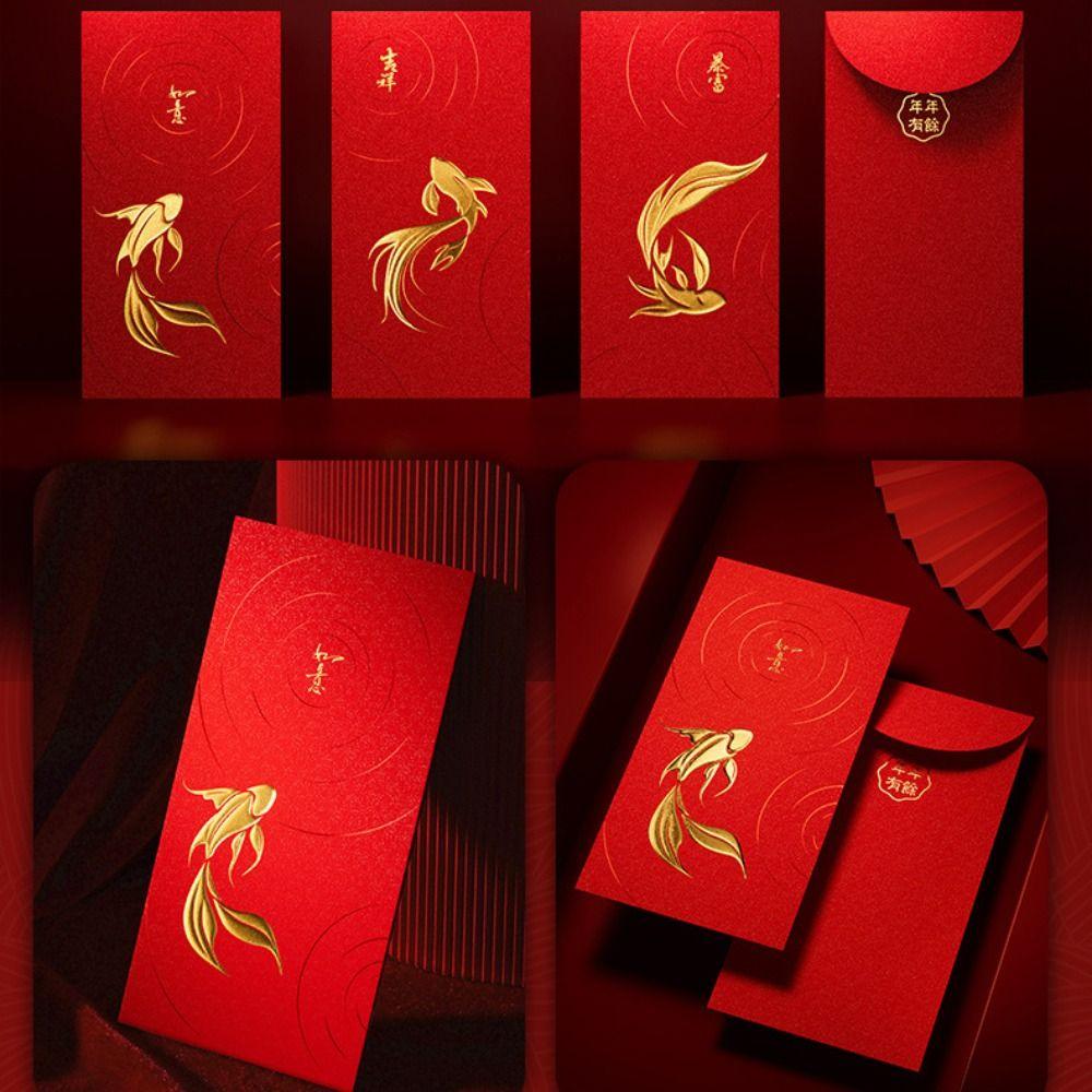 5/6/8pcs Cartoon Red Packet Traditional Luck Pocket Red Envelope  Birthday