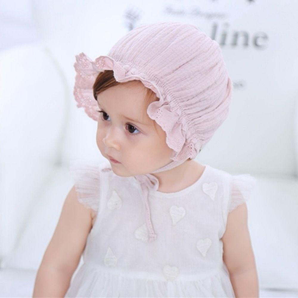 Дышащая кружевная шляпа с оборками Мягкая шляпа от солнца для мальчиков и девочек Кепки-чепчики Летняя шляпа