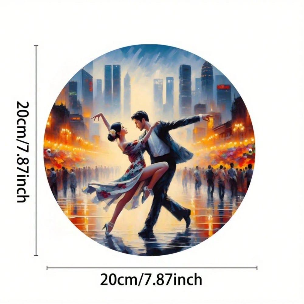 Металлическая табличка Tango Metal Art, винтажный настенный декор, 7,8 дюйма, круглая, 2D, высококачественная живопись для дома, бара, кафе, магазина, общежития