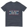 Hate Never Made Any Nation Great Funny Antitrump 2020 Gift Tshirt