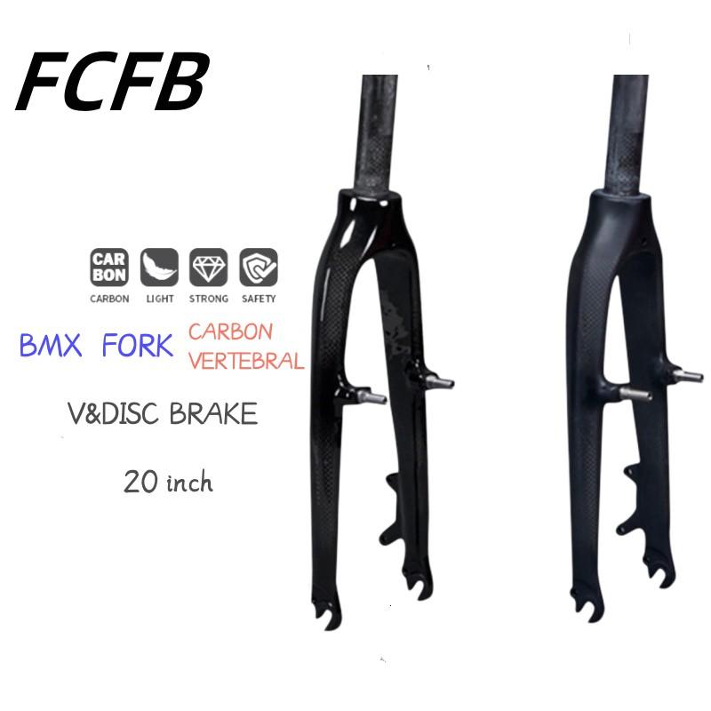 BIKE Carbon fork Cycling Folding BMX Bike Front Fork Bicycle bike Parts Axle Width 100mm Fit for 20 inch Disc Brake V Brake