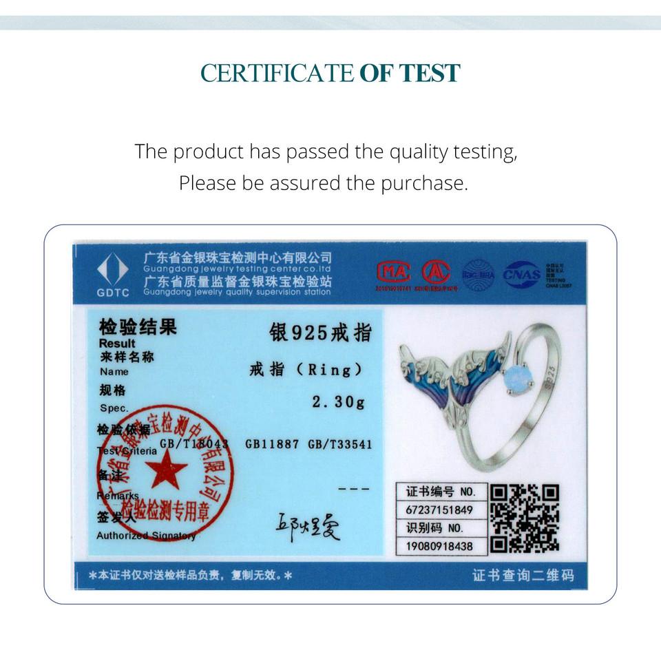 BAMOER стерлингового серебра 925 пробы Фэнтезийное кольцо с хвостом русалки красочная эмаль регулируемое кольцо для женщин вечерние ювелирные изделия