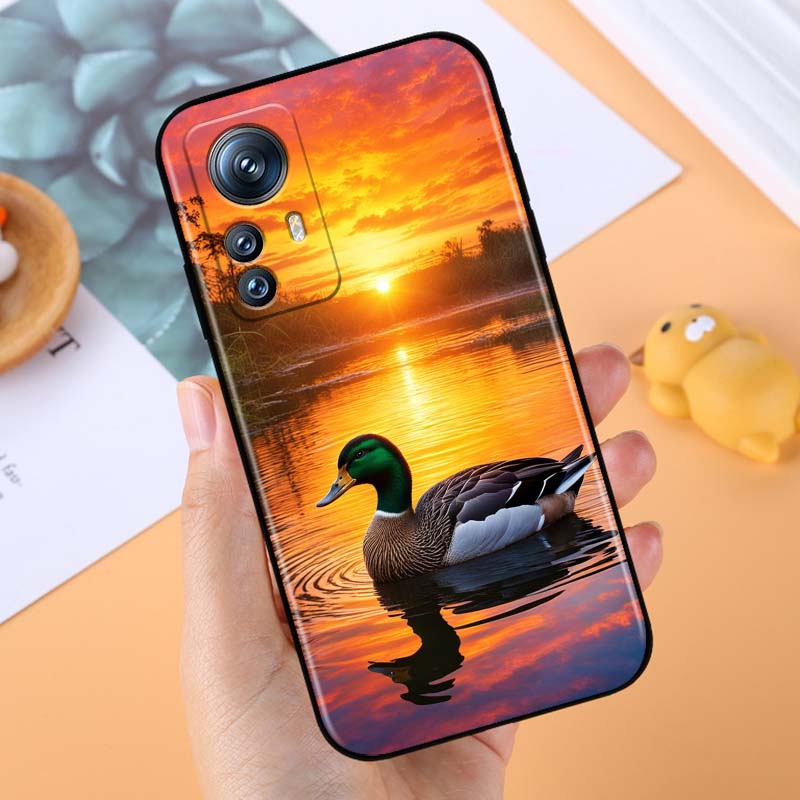 Мультяшный аниме-узор с утками Для Xiaomi Mi 15 14 13 13T 12 12T 12S 11 11i 11T Pro Ultra Lite 5G Черный мягкий чехол для телефона