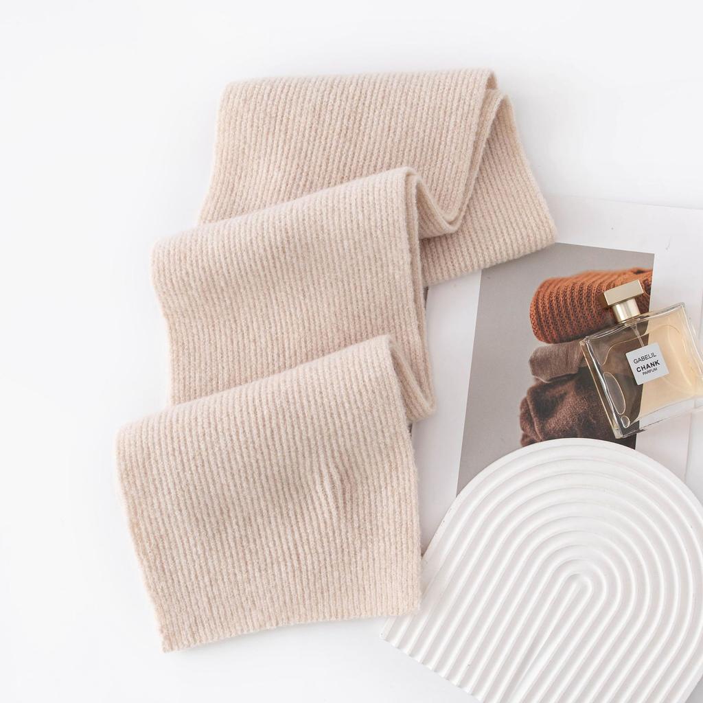 Korean Style Classic Woolen Scarf Solid Knitted Woman Men Scarves Autumn Winter Soft Warm Neck Wraps Couples Muffler Male Female