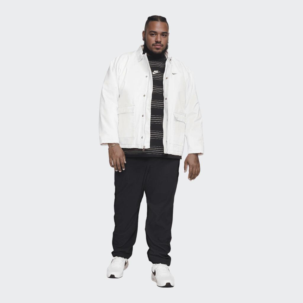 Nike Однотонная куртка с карманом-логотипом и длинным рукавом для мужчин, верхняя одежда, белая DQ4939-030