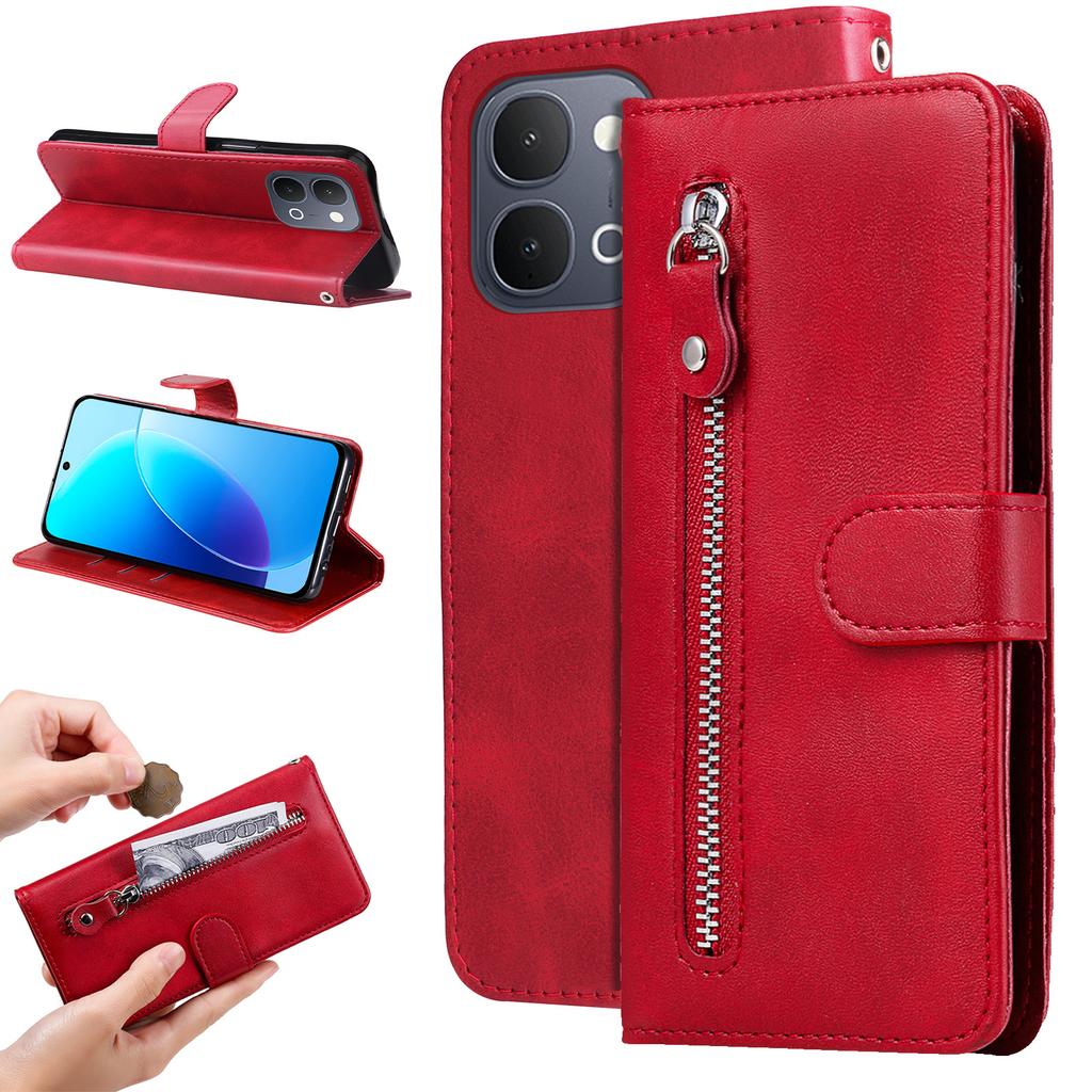 Wallet Case for vivo - Leather/PU, Red